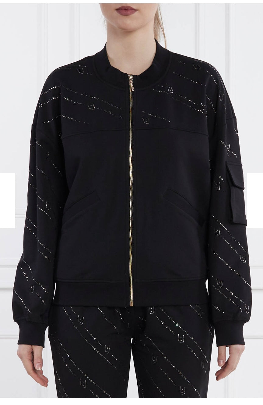 LIU-Jo felpa con strass zip