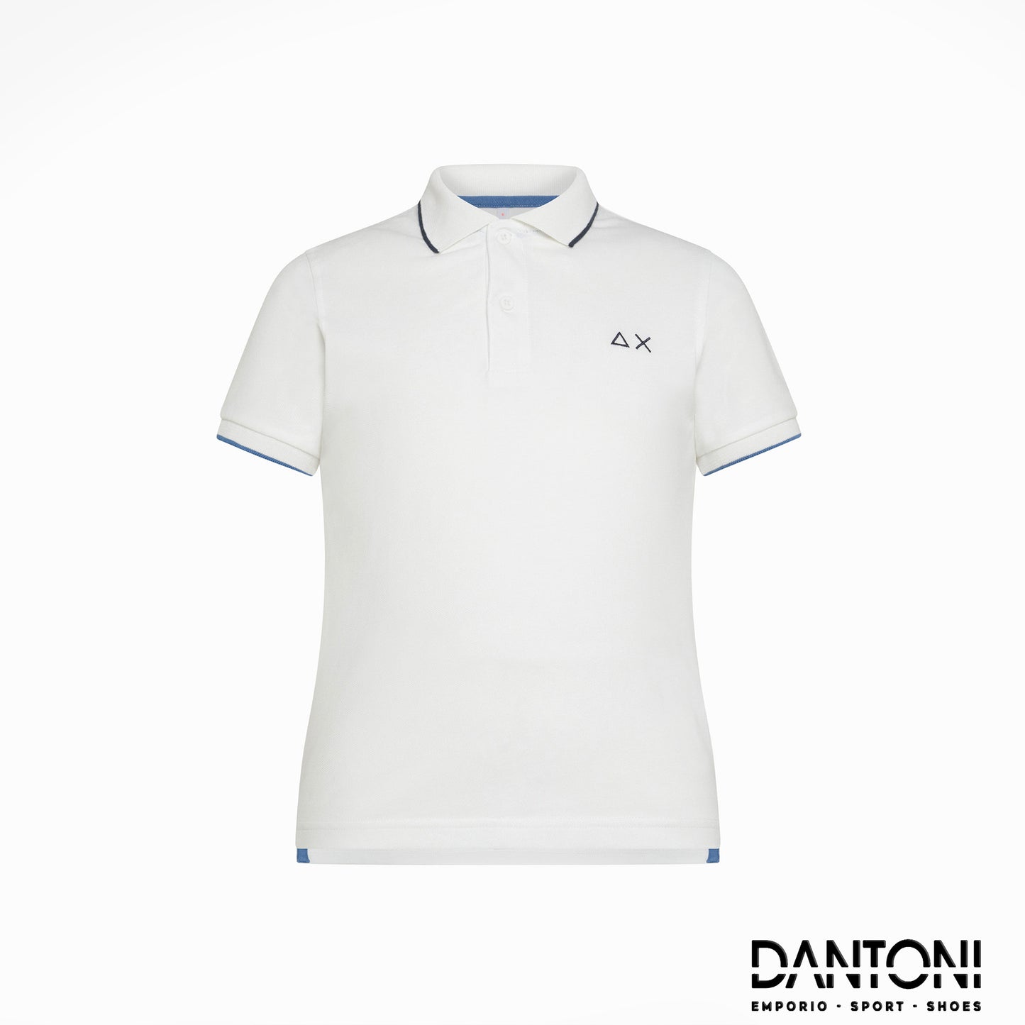 BOY'S POLO SMALL STRIPE ON COLLAR S/S BIANCO - Dantoni Shop
