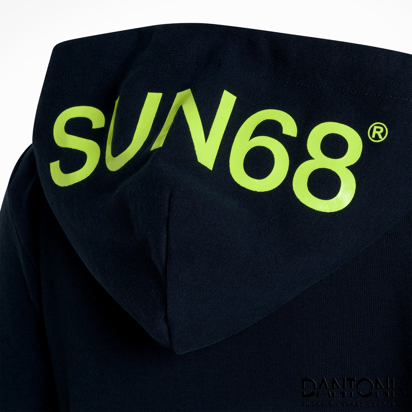 BOY'S HOOD ZIP SUN68 FLUO COTT.FL. NAVY BLUE - Dantoni Shop