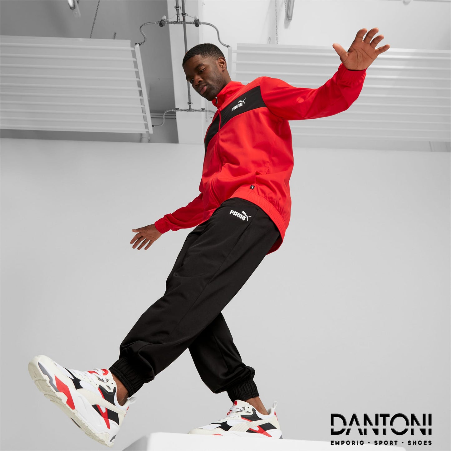 Tuta in poliestere da uomo - Rosso - Dantoni Shop