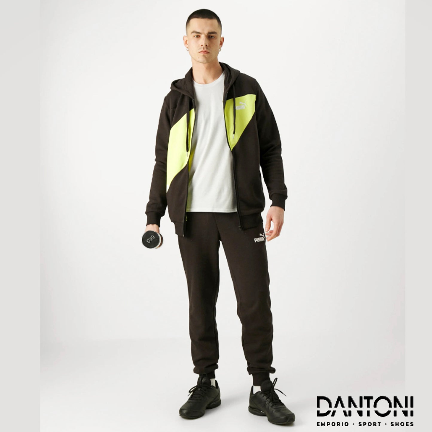 Power Tracksuit black and neon yellow - Dantoni Shop