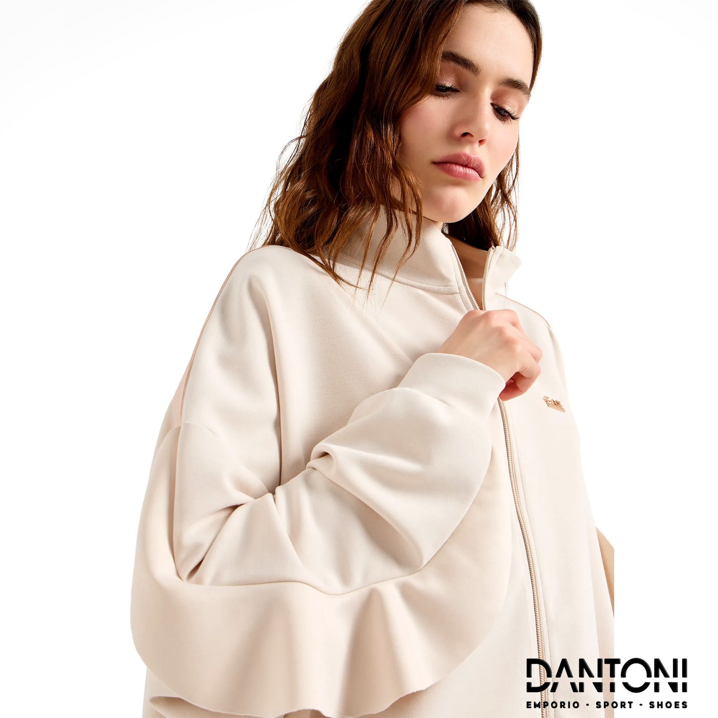 Felpa con zip Precious in misto modal stretch - Dantoni Shop