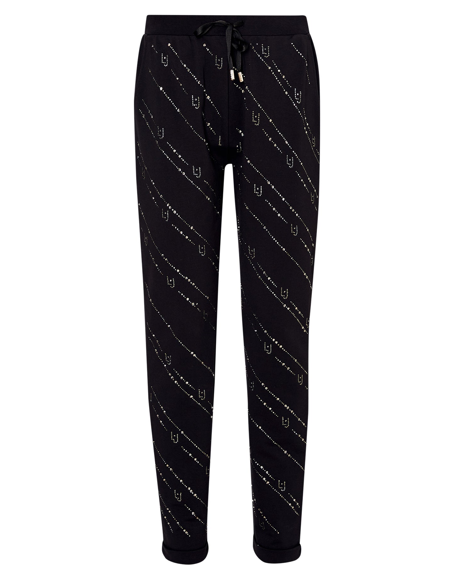 Pantaloni joggings neri con strass - Dantoni Shop