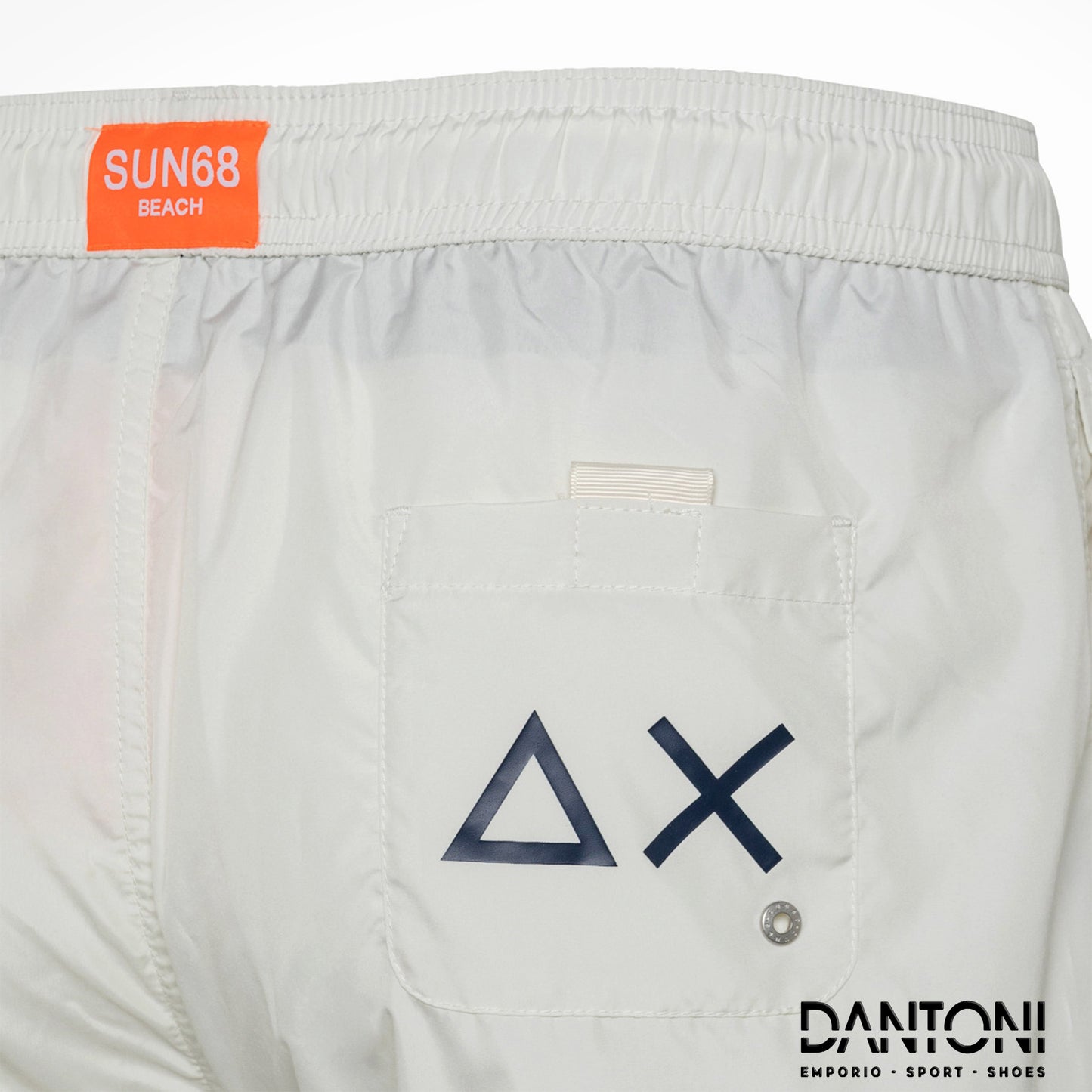 SWIM PANT WITH MACRO LOGO ON FRONT BIANCO - Dantoni Shop