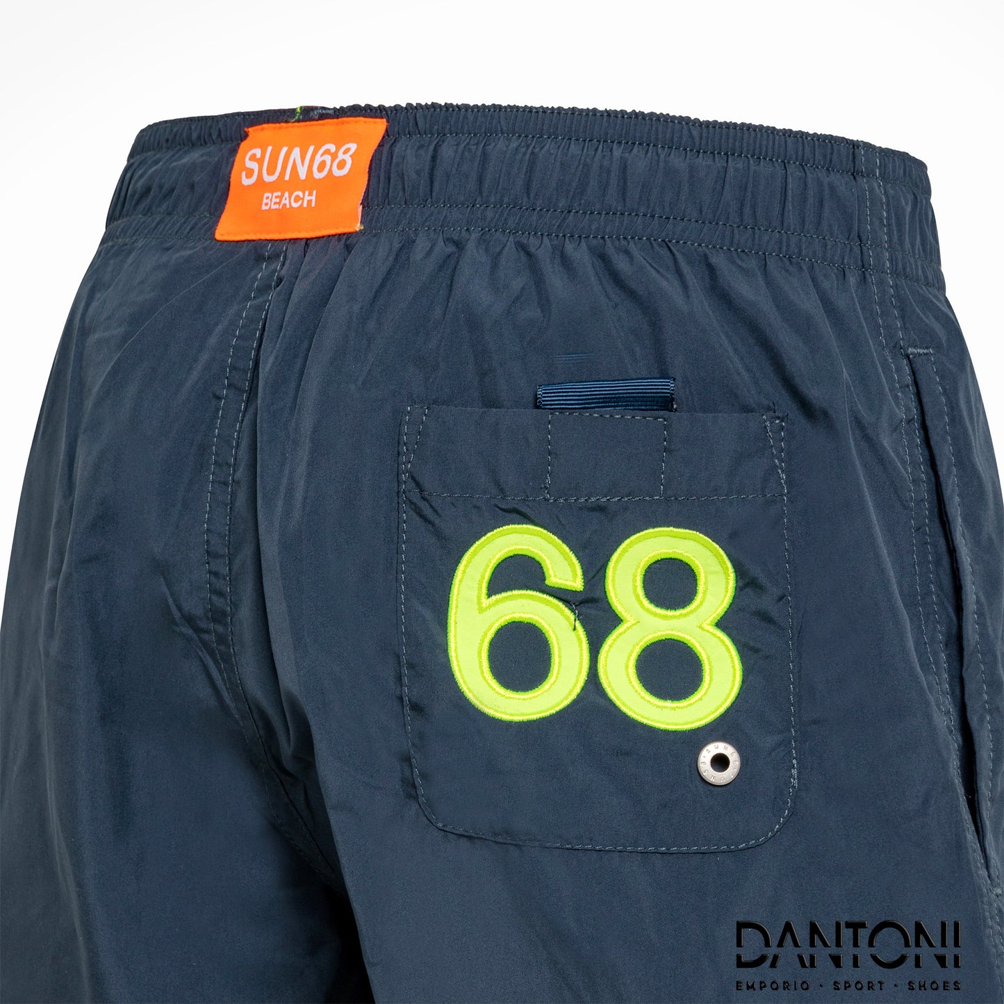 BOY'S SWIM PANT WITH LOGO FLUO NAVY BLUE - Dantoni Shop