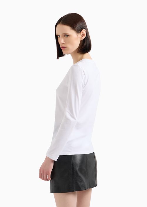 T-shirt regular fit a maniche lunghe con monogram di borchie ASV