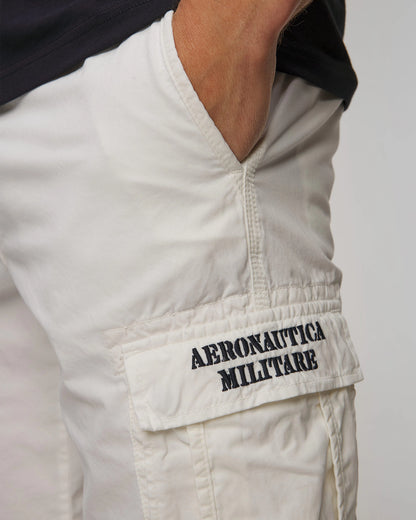 SHORTS CARGO BIANCHI DA UOMO AERONAUTICA MILITARE - Dantoni Shop