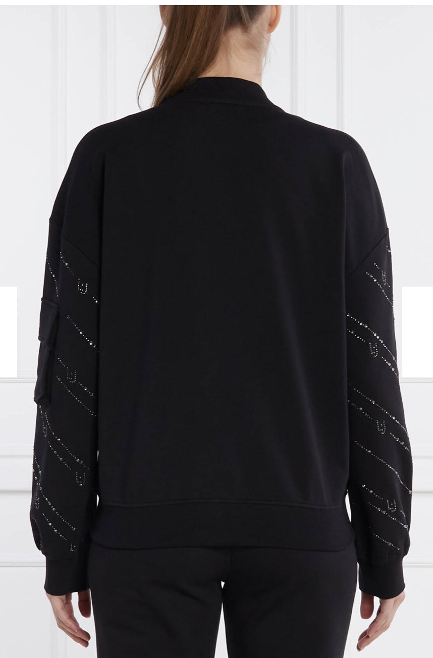 LIU-Jo felpa con strass zip