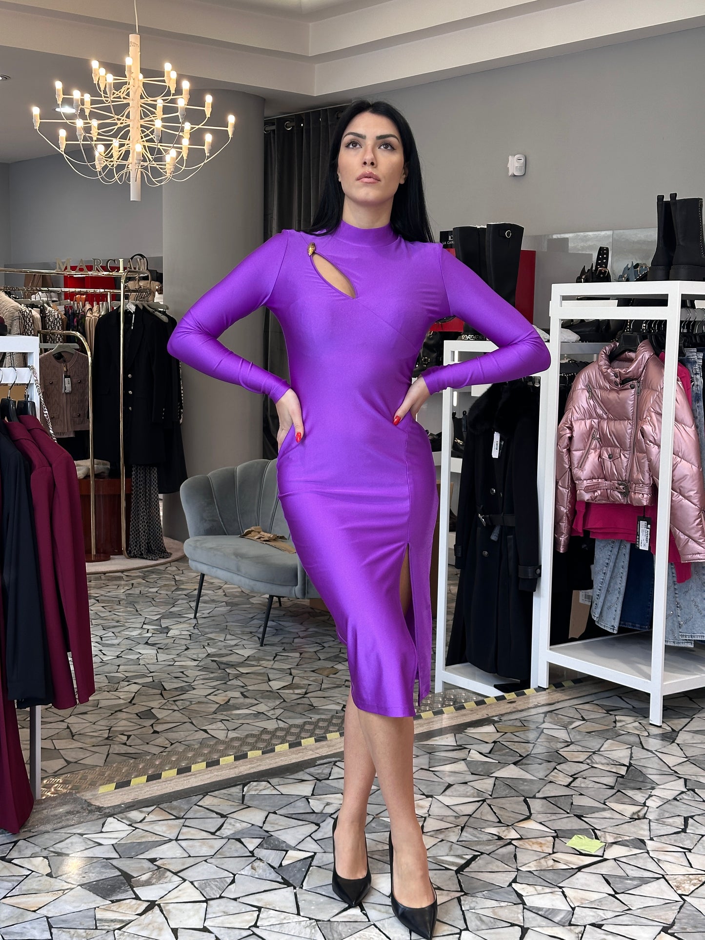 YCRA KIMONO - JUST CAVALLI DRESS - VIOLA