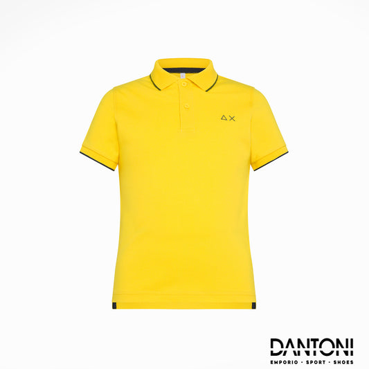BOY'S POLO SMALL STRIPE ON COLLAR S/S GIALLO - Dantoni Shop