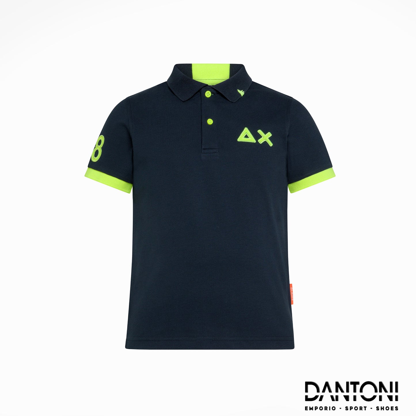 BOY'S POLO LOGO FLUO S/S ROYAL Dark Blu - Dantoni Shop