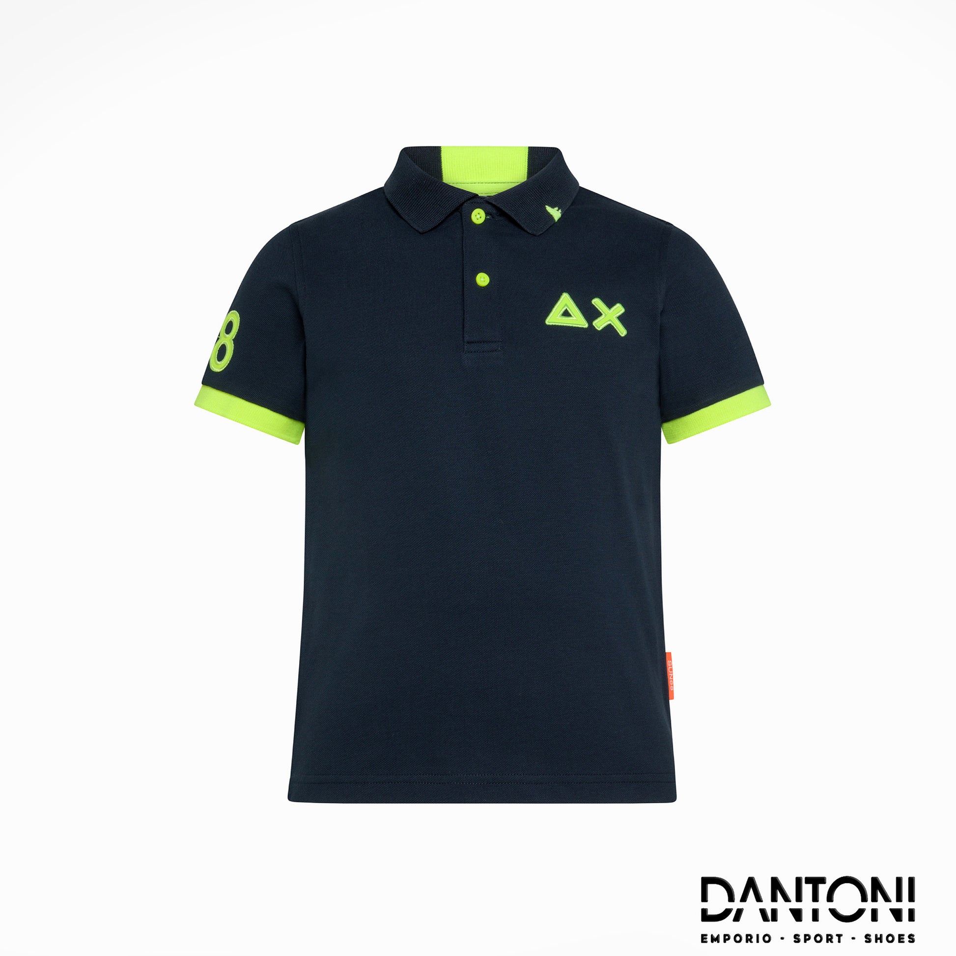 BOY'S POLO LOGO FLUO S/S ROYAL Dark Blu - Dantoni Shop