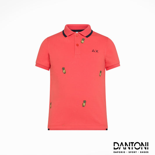 BOY'S POLO FULL EMBROIDERY S/S LAMPONE - Dantoni Shop