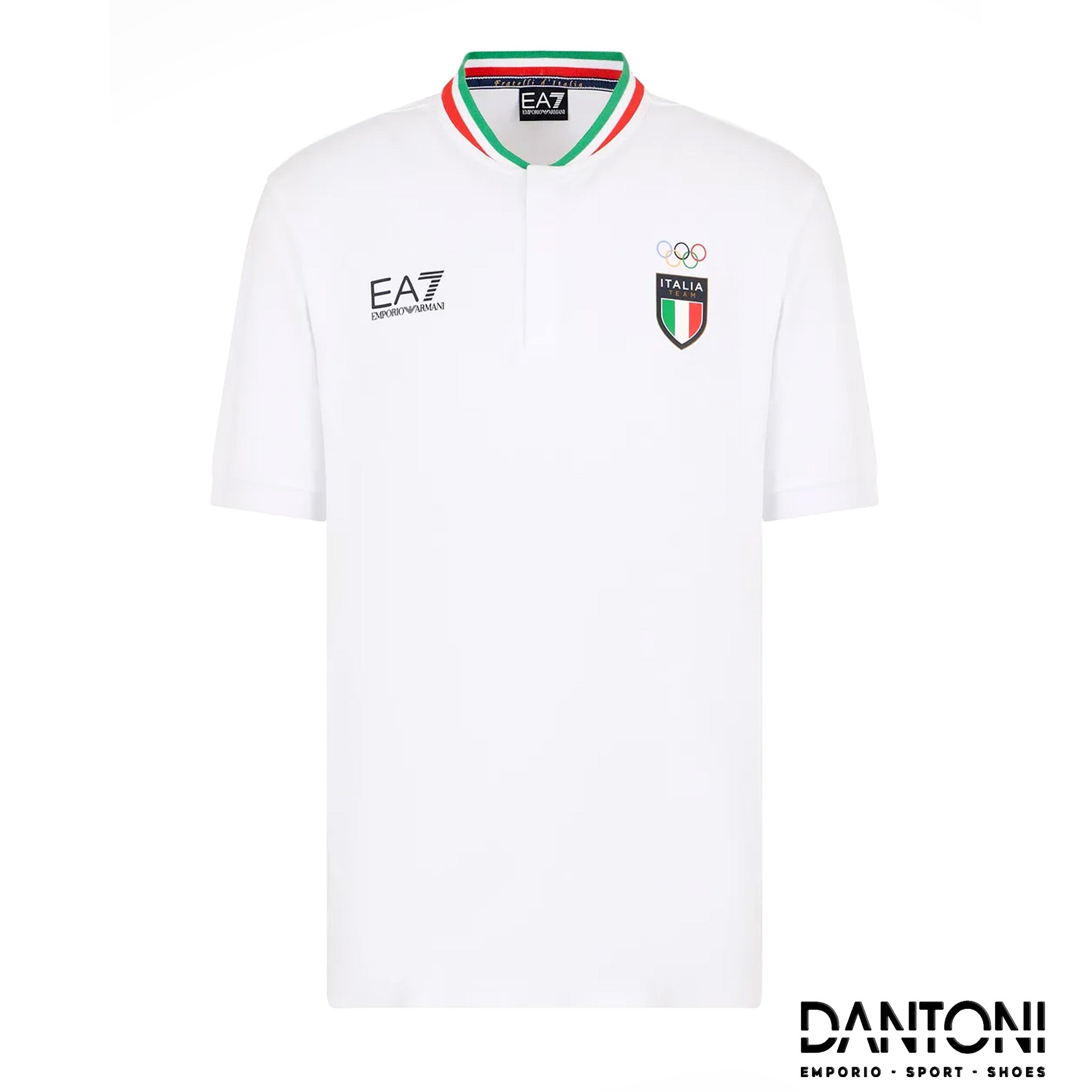 Italia Team Paris 2024 Polo guru uomo in tessuto tecnico Natural VENTU Dantoni Shop