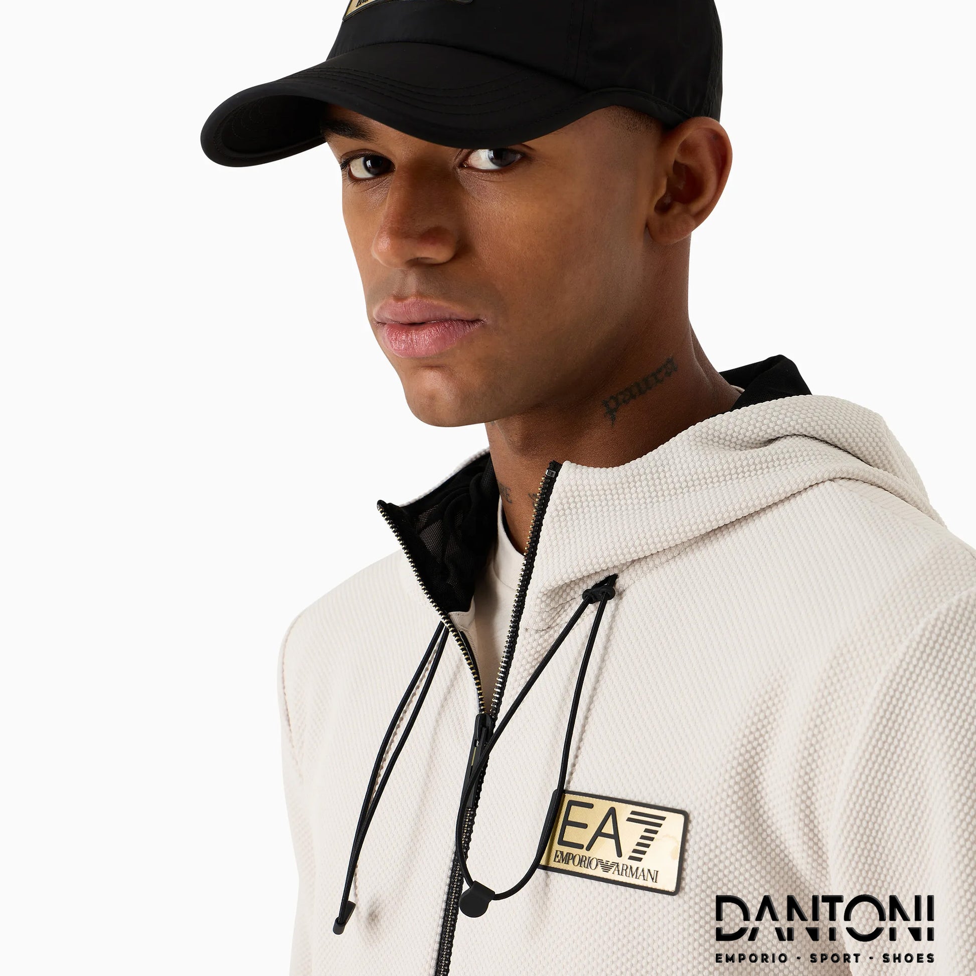 Gold Label stretch technical fabric hooded sweatshirt - Dantoni Shop