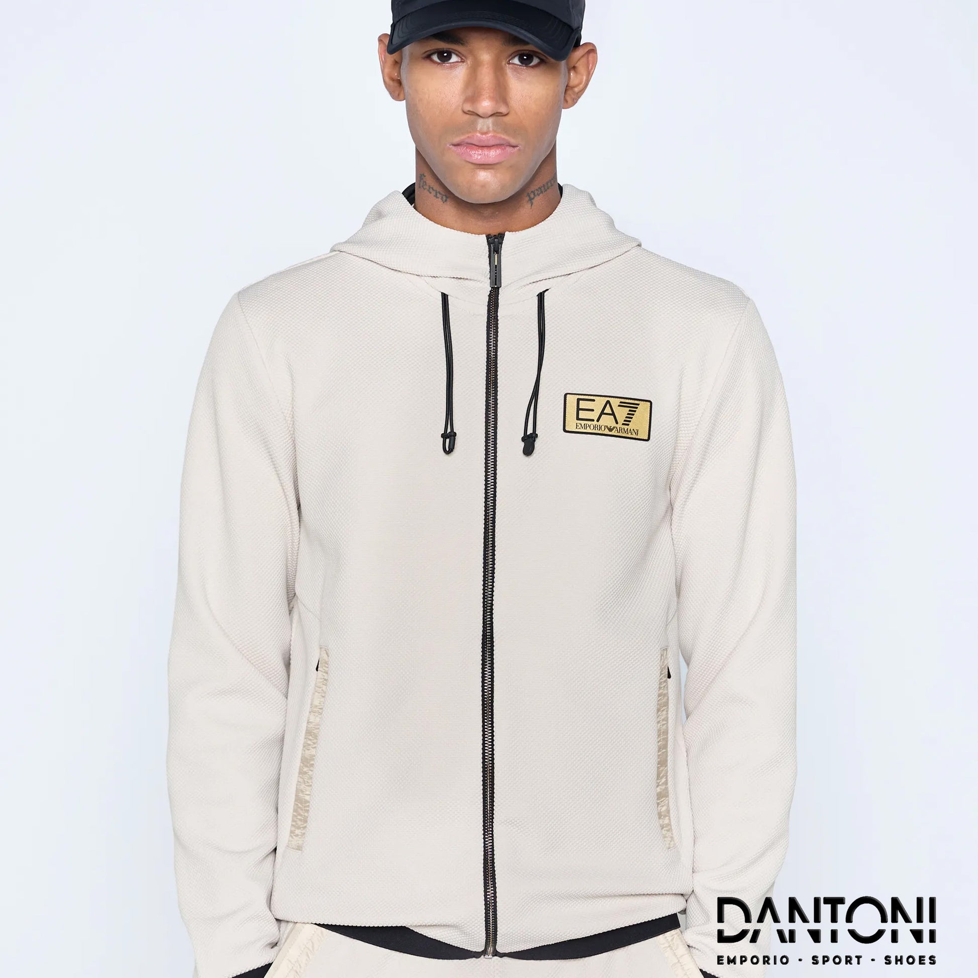 Gold Label stretch technical fabric hooded sweatshirt - Dantoni Shop