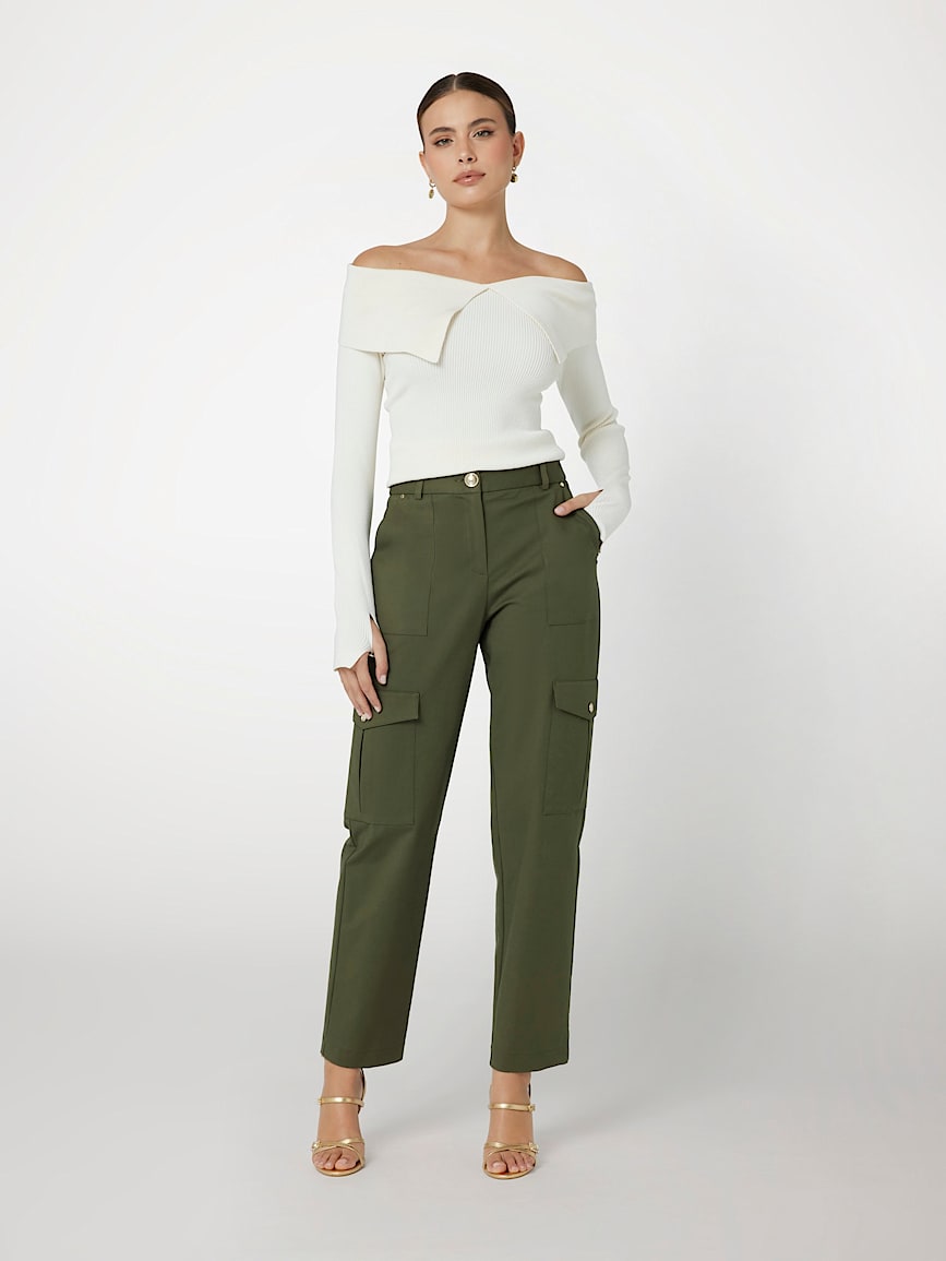Pantaloni cargo a vita media marciano