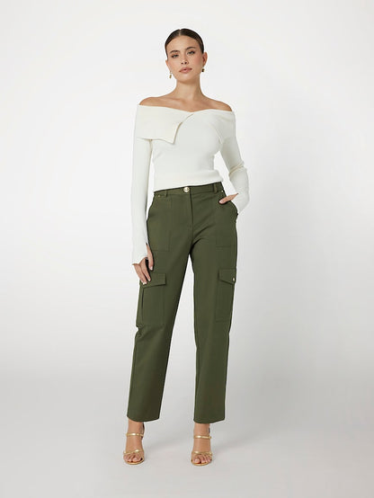 Pantaloni cargo a vita media marciano