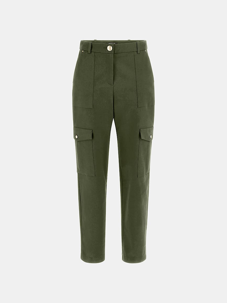 Pantaloni cargo a vita media marciano