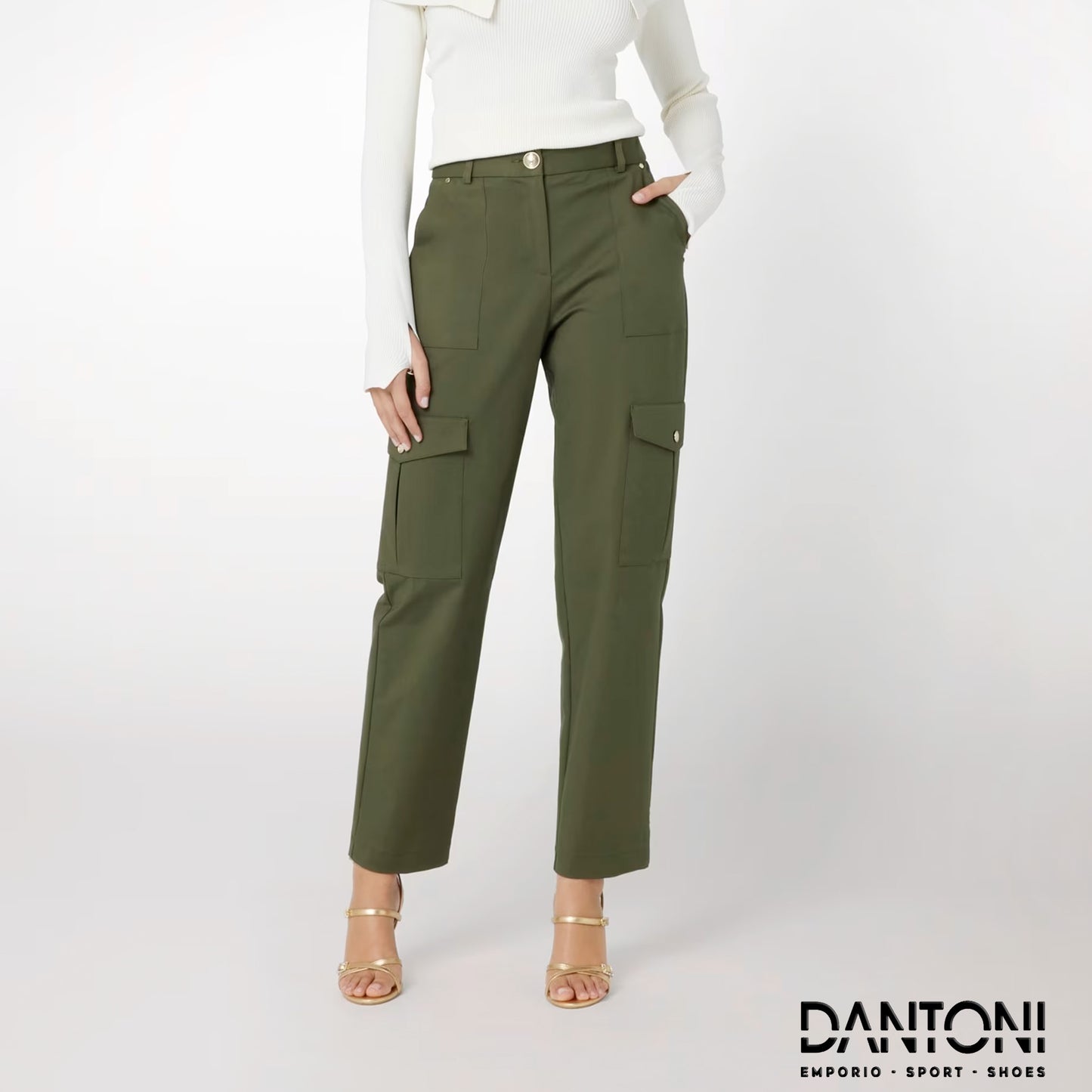 Pantaloni cargo a vita media marciano