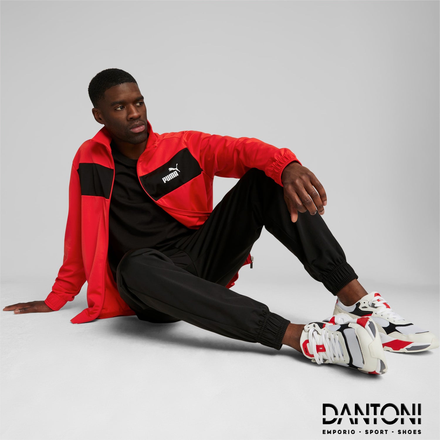 Tuta in poliestere da uomo - Rosso - Dantoni Shop