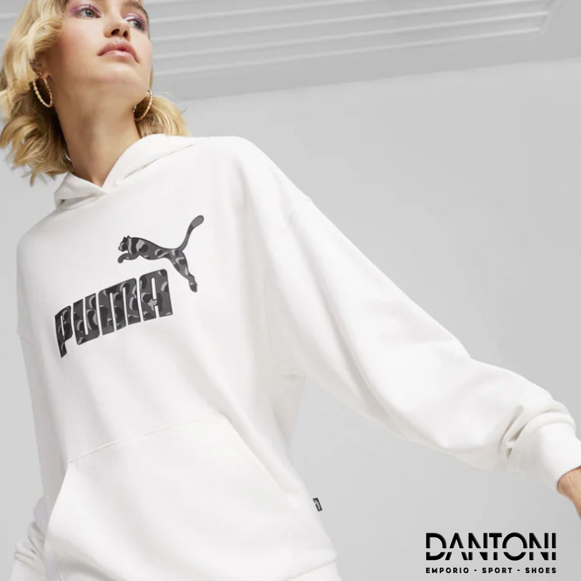 Puma Outlet Felpa Puma Grigia Donna Puma Felpa ESS+ Animal