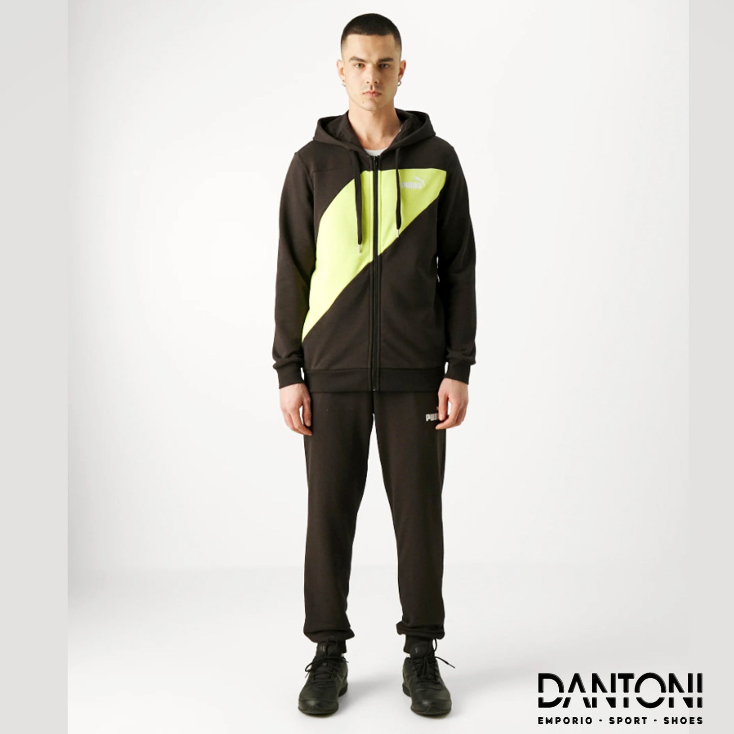Power Tracksuit black and neon yellow - Dantoni Shop