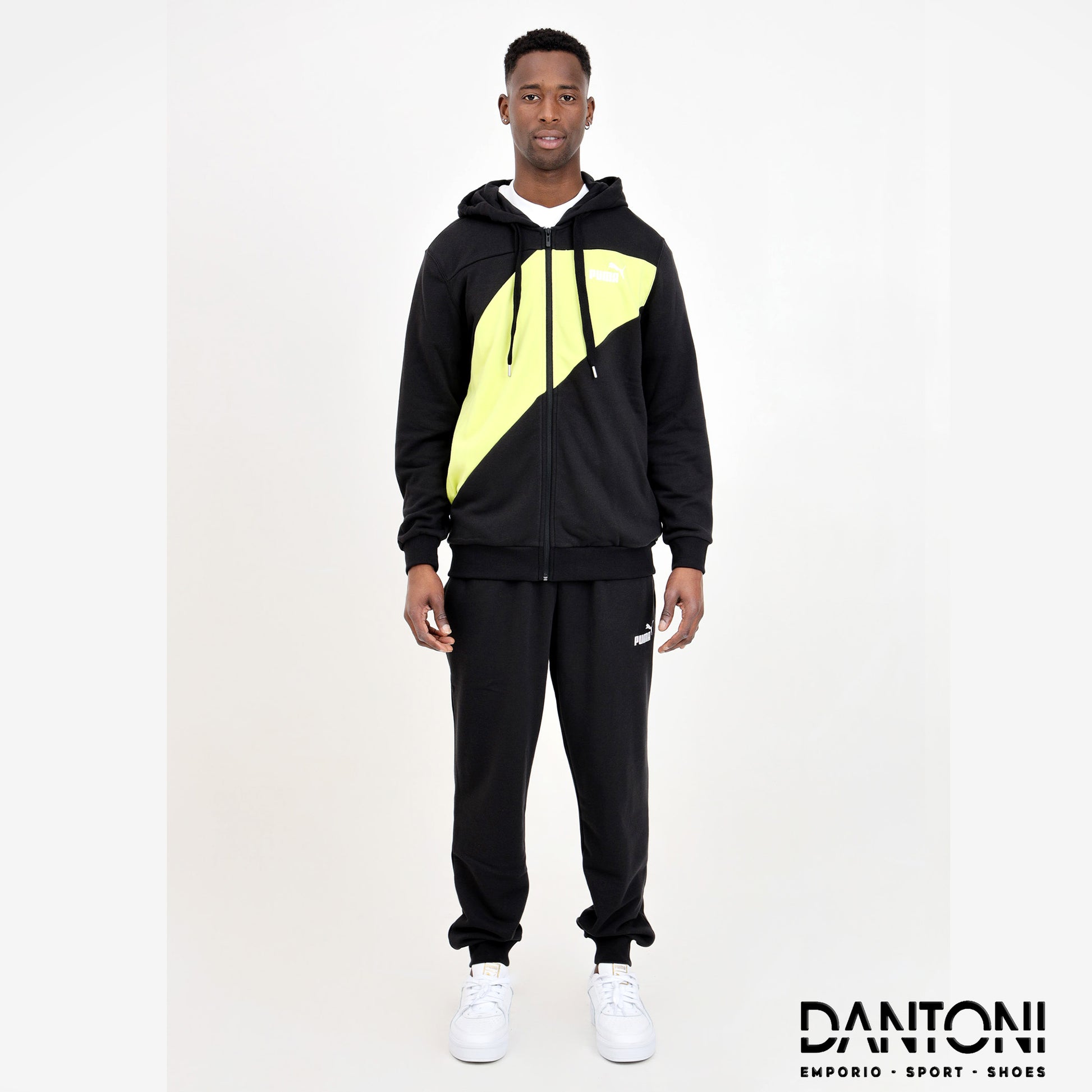 Power Tracksuit black and neon yellow - Dantoni Shop