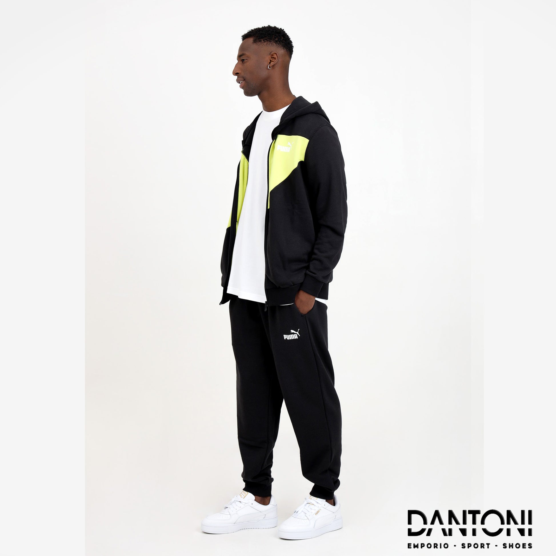 Power Tracksuit black and neon yellow - Dantoni Shop