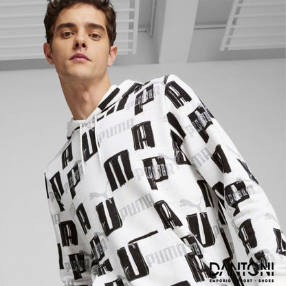 FELPA CON CAPPUCCIO LOGO LAB PUMA RAGAZZO - BIANCO - Dantoni Shop