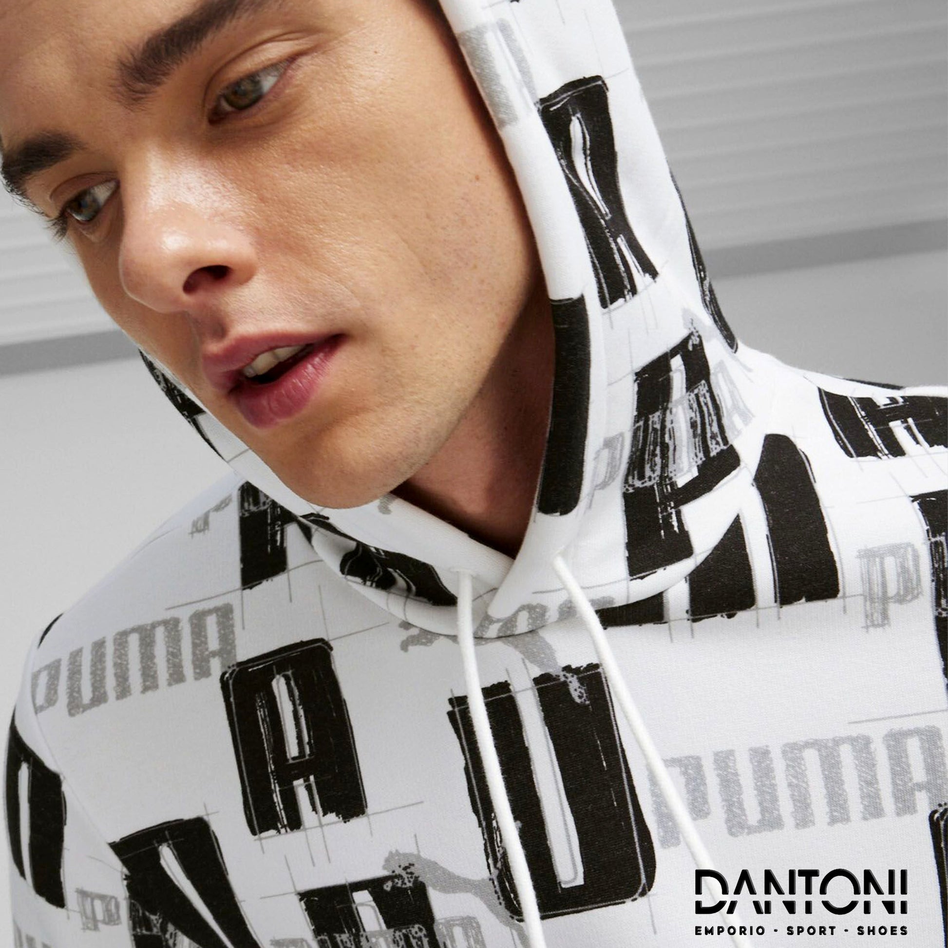 FELPA CON CAPPUCCIO LOGO LAB PUMA RAGAZZO - BIANCO - Dantoni Shop