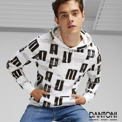 FELPA CON CAPPUCCIO LOGO LAB PUMA RAGAZZO - BIANCO - Dantoni Shop