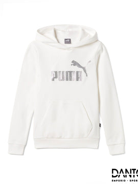 FELPA FITNESS PUMA DA BAMBINA - BIANCO