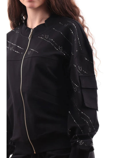 Felpa Aperta Nero Donna