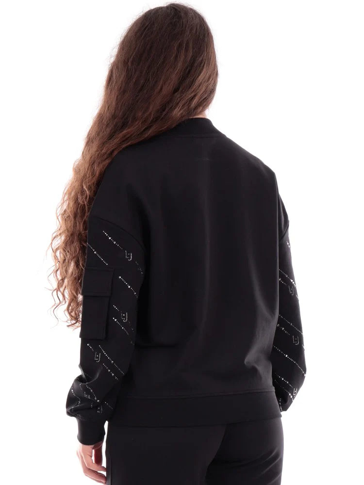 Felpa Aperta Nero Donna
