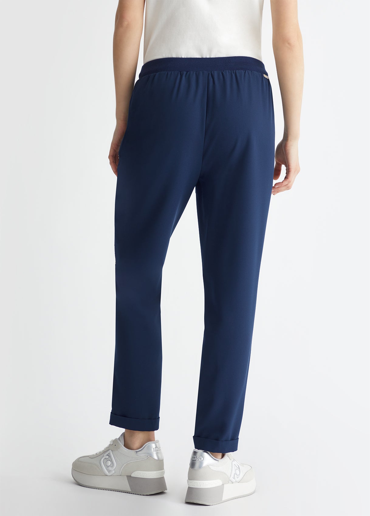 Blue trousers with chain detailing - Dantoni Shop