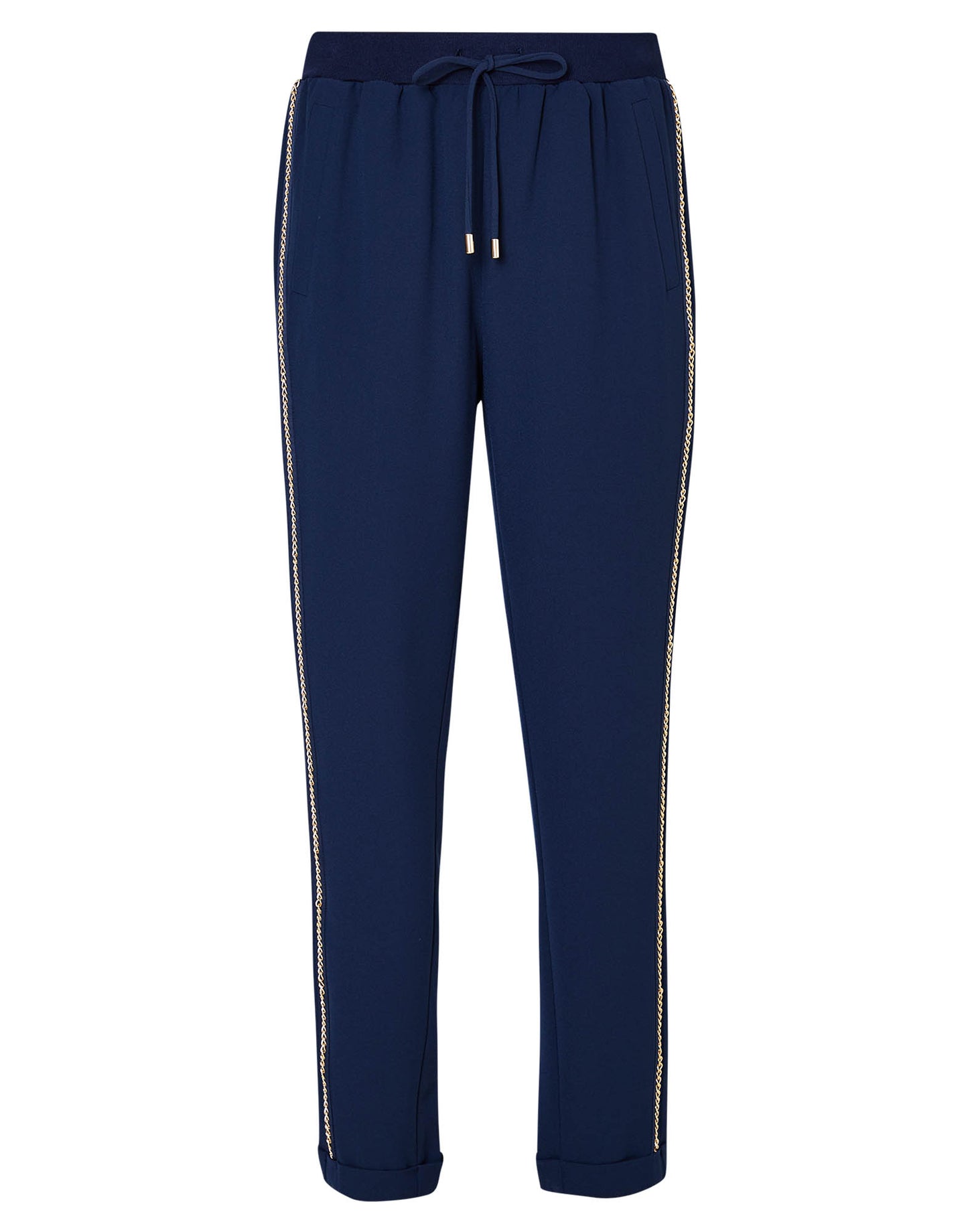 Blue trousers with chain detailing - Dantoni Shop