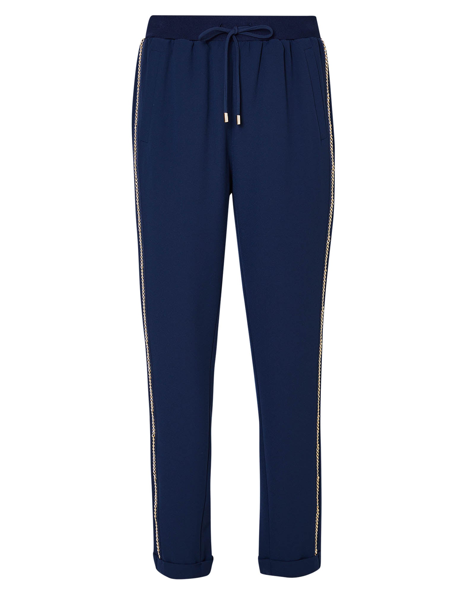 Blue trousers with chain detailing - Dantoni Shop
