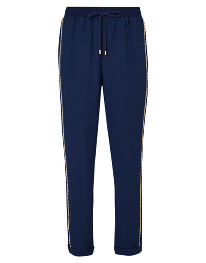 Blue trousers with chain detailing - Dantoni Shop