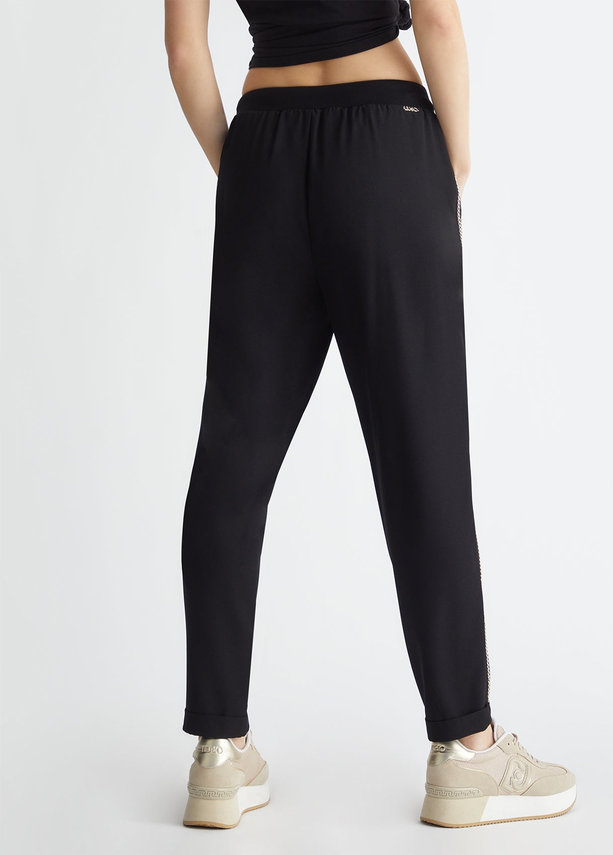 Blue trousers with chain detailing - Dantoni Shop