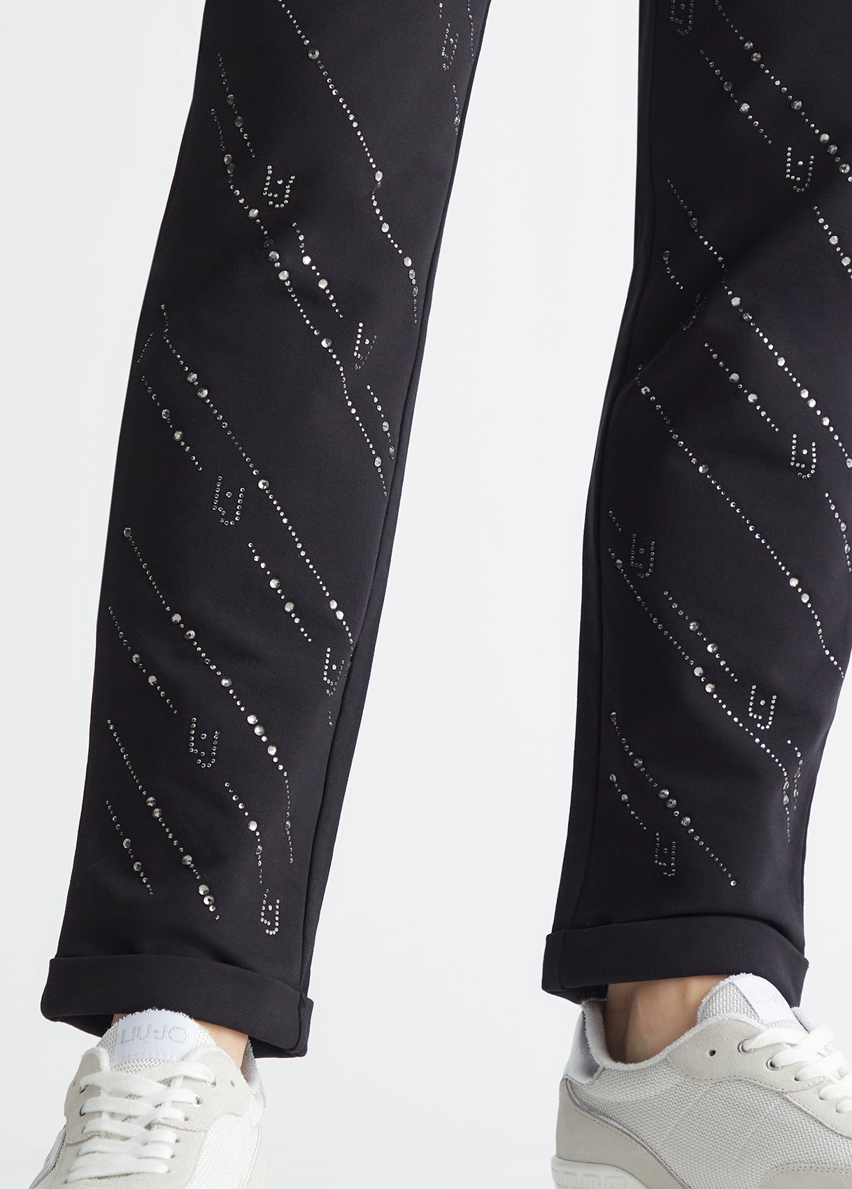 Pantaloni joggings neri con strass - Dantoni Shop