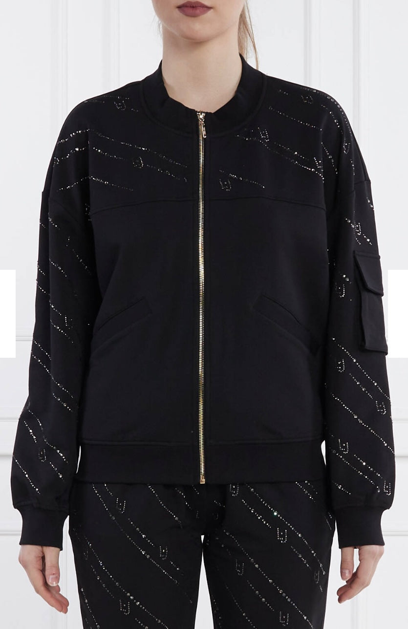 LIU-Jo felpa con strass zip