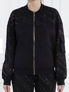 LIU-JO FELPA CON STRASS ZIP