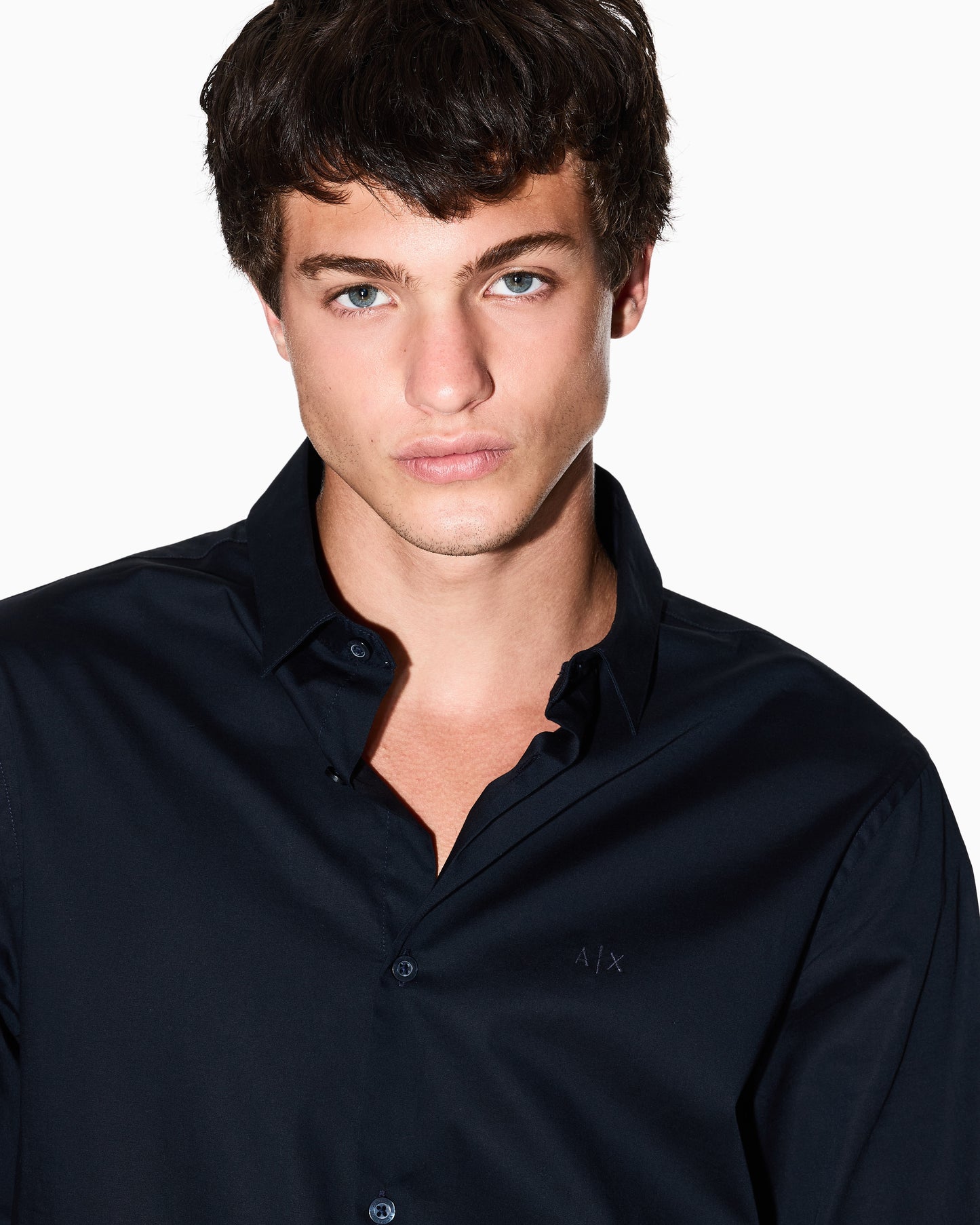 CAMICIA SLIM FIT IN POPELINE DI COTONE ELASTICIZZATO