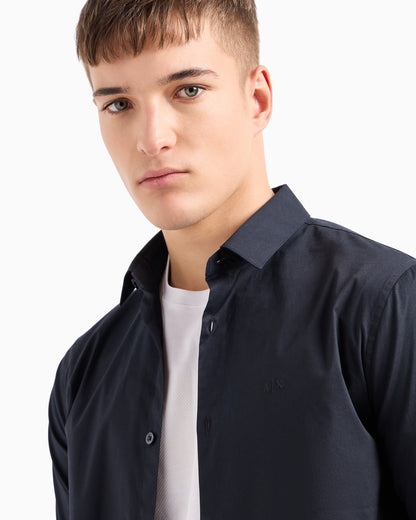 CAMICIA SLIM FIT IN POPELINE DI COTONE ELASTICIZZATO - Dantoni Shop