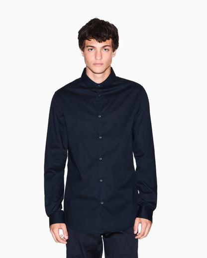 CAMICIA SLIM FIT IN POPELINE DI COTONE ELASTICIZZATO - Dantoni Shop