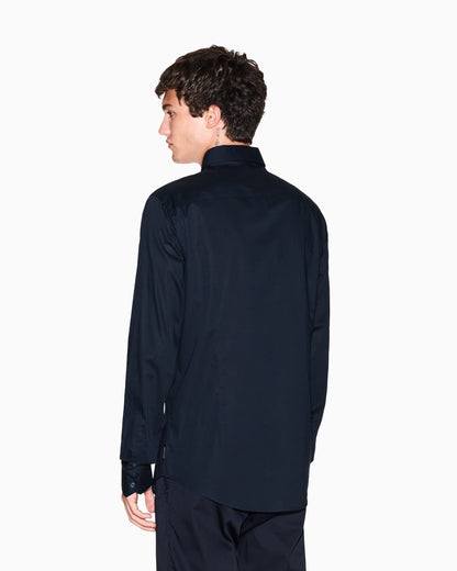 CAMICIA SLIM FIT IN POPELINE DI COTONE ELASTICIZZATO - Dantoni Shop