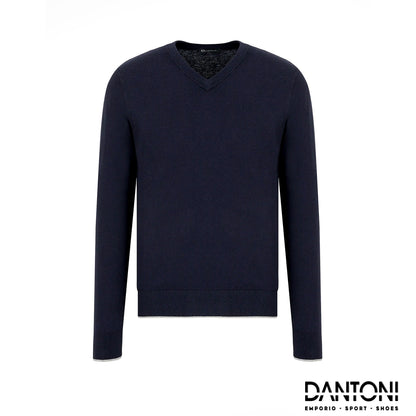 Maglione girocollo in cotone e cashmere