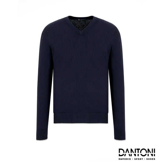 Maglione girocollo in cotone e cashmere
