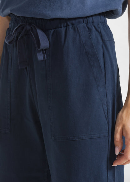 PANTALONE IN GABARDINE CON COULISSE BLU - Dantoni Shop